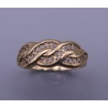 A 9 ct gold ring. Ring size S. 2.2 grammes.