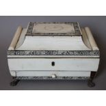 A 19th century Anglo Indian ivory work box. 26.5 cm wide.