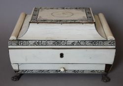 A 19th century Anglo Indian ivory work box. 26.5 cm wide.
