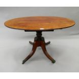 A 19th century mahogany tilt top breakfast table. 126.5 cm long.