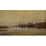 G H GRIFFITHS, River Scene with Shipping at Low Tide, watercolour, signed, framed and glazed.