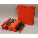 A 1970's Olivetti Valentine typewriter, complete with cleaning kit.