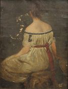 Back View of Seated Model, oil on canvas, monogrammed R.W.A, framed. 22 x 28.5 cm.