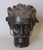 A Contemporary bronze vase modelled as Salvador Dali. 37 cm high.