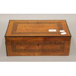 A Victorian inlaid walnut box. 32.5 cm wide.