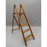 A vintage folding step ladder. 155 cm high.