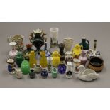 A quantity of various miniature vases, including Oriental.