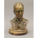 A bronze bust on a gentleman. 20 cm high.