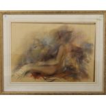 A Still Life of a Seated Nude Woman, pastel, unsigned, framed and glazed. 68 x 48.5 cm.