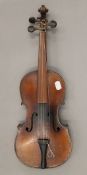 A vintage violin. 50 cm long.