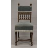 A 19th century Continental carved side chair. 40 cm wide.