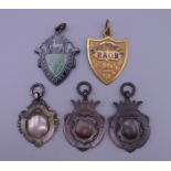 A quantity of fobs, including silver.