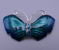 A silver brooch formed as a butterfly. 5 cm wide.