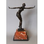 An Art Deco style bronze figurine. 49.5 cm high.