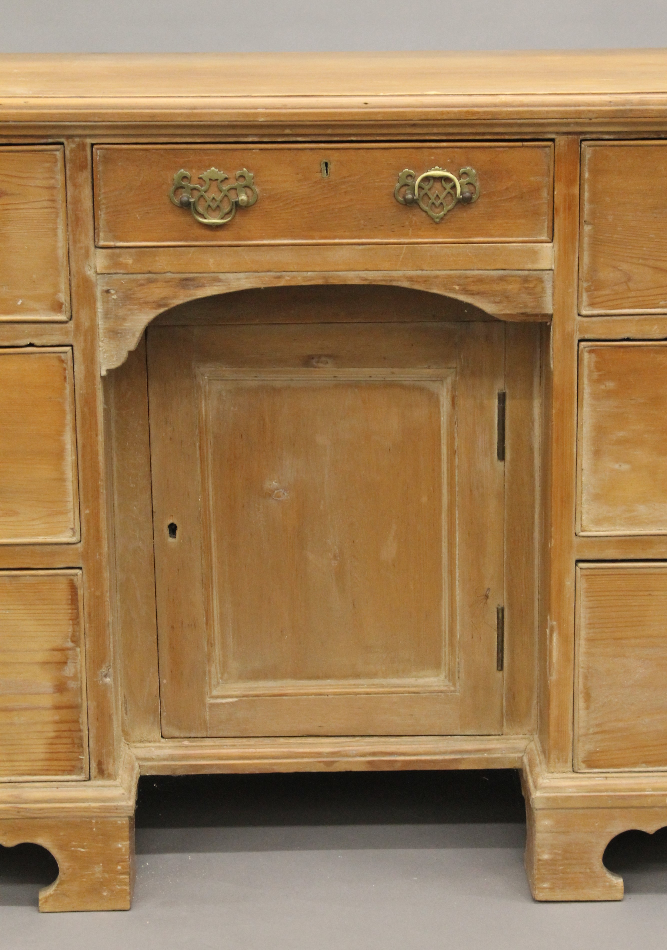 A 19th century pine desk. 116 cm wide. - Image 2 of 9