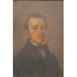 19TH CENTURY SCHOOL, A Portrait of a Gentleman, oil on tin, framed. 19 x 29 cm.