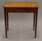 A 19th century mahogany single drawer side table. 76 cm wide.