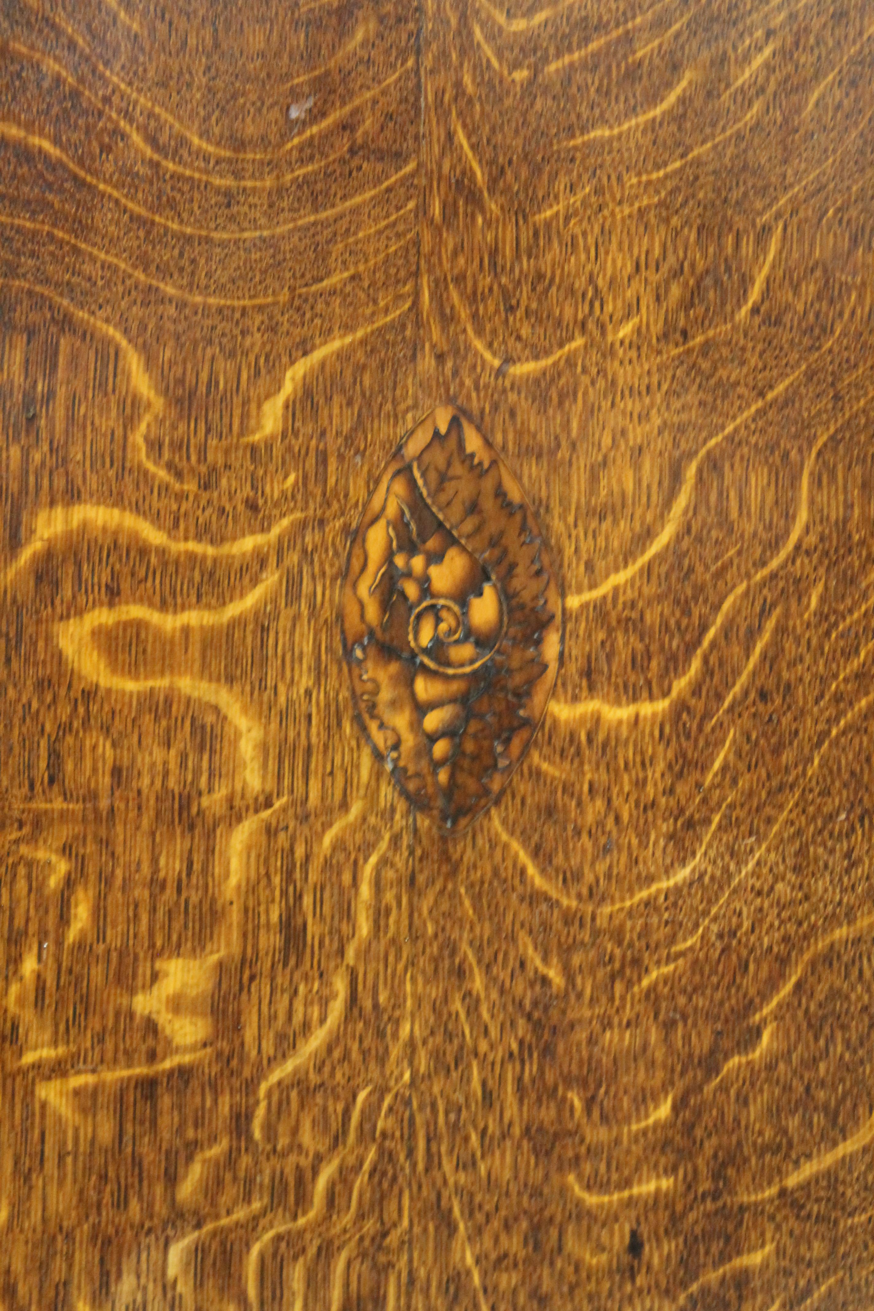 A George III inlaid oak and mahogany corner cupboard. 85 cm wide. - Image 2 of 5