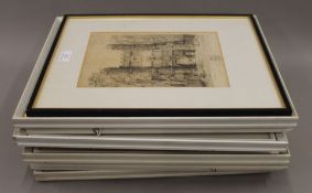 A set of framed etchings of Trinity College and other various Cambridge related prints.