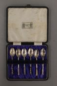 A cased set of Liberty silver teaspoons. 44.2 grammes.
