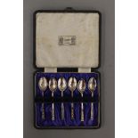 A cased set of Liberty silver teaspoons. 44.2 grammes.