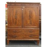 A 19th century mahogany linen press. 183 cm high x 142.5 cm wide.