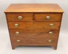 A Georgian mahogany chest of drawers. 109 cm wide.