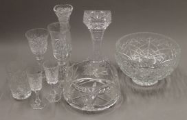 A quantity of various Czechoslovakian cut glass.