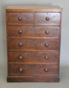 A Victorian mahogany chest of drawers. 91 cm wide.