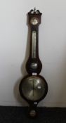 A 19th century mahogany banjo barometer. 99 cm high.