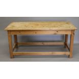 A modern pine kitchen table. 167 cm long.