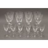 A set of etched drinking glasses.