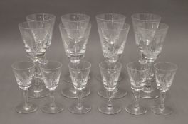 A set of etched drinking glasses.