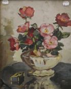 K EILEEN PLATT, Still Life of Flowers, oil on panel, unsigned, framed and glazed. 30.5 x 38.5 cm.