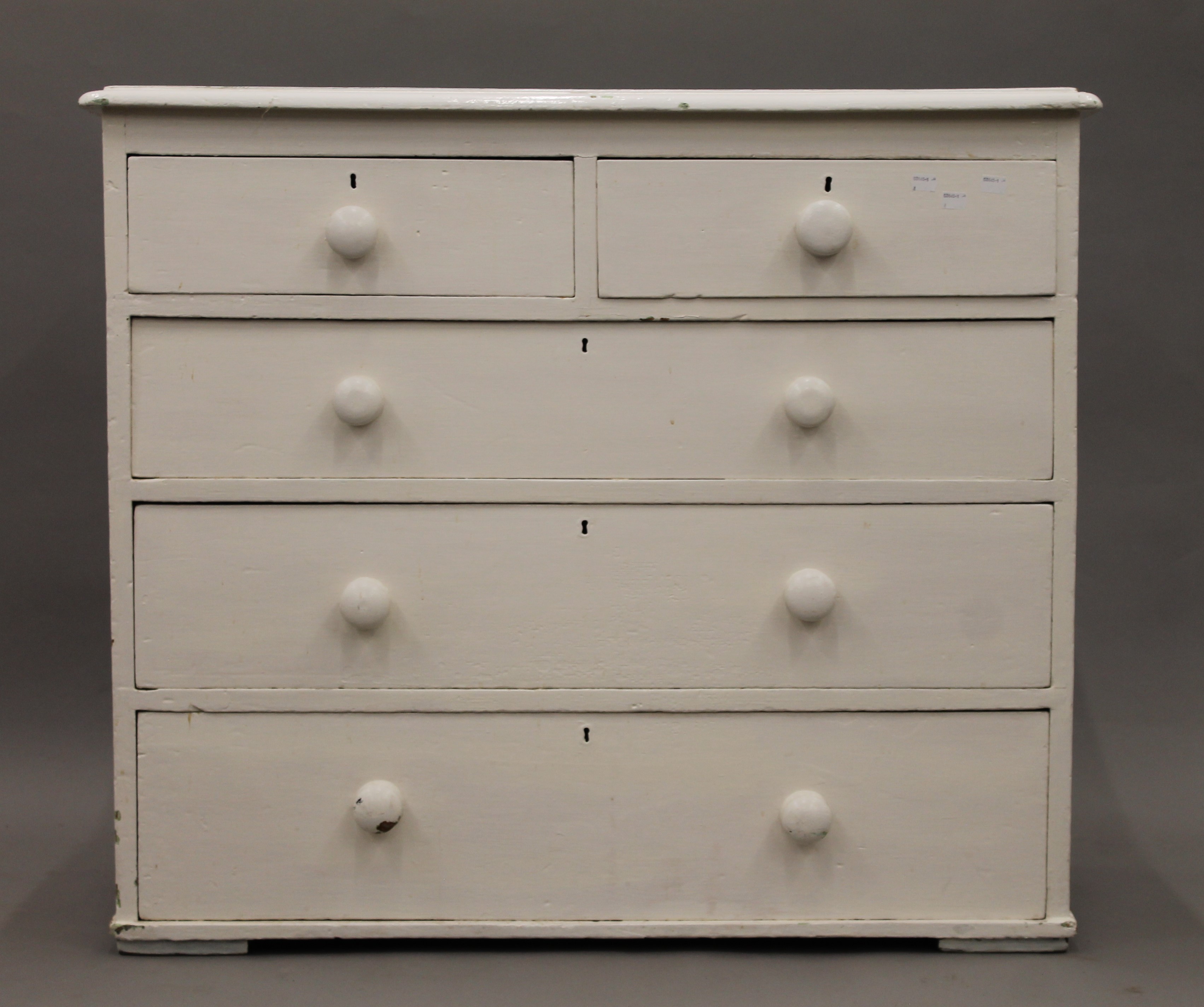 A Victorian painted pine chest of drawers. 97 cm wide. - Image 2 of 4
