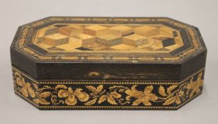 A Victorian Tunbridgeware box. 21.5 cm wide.