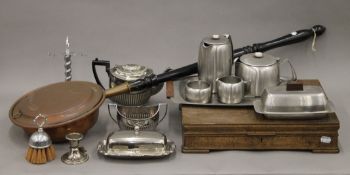 A quantity of silver plate and other metalware, etc.