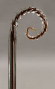 A glass walking stick. 95.5 cm high.