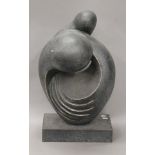 A large abstract bronze figure. 89 cm high.