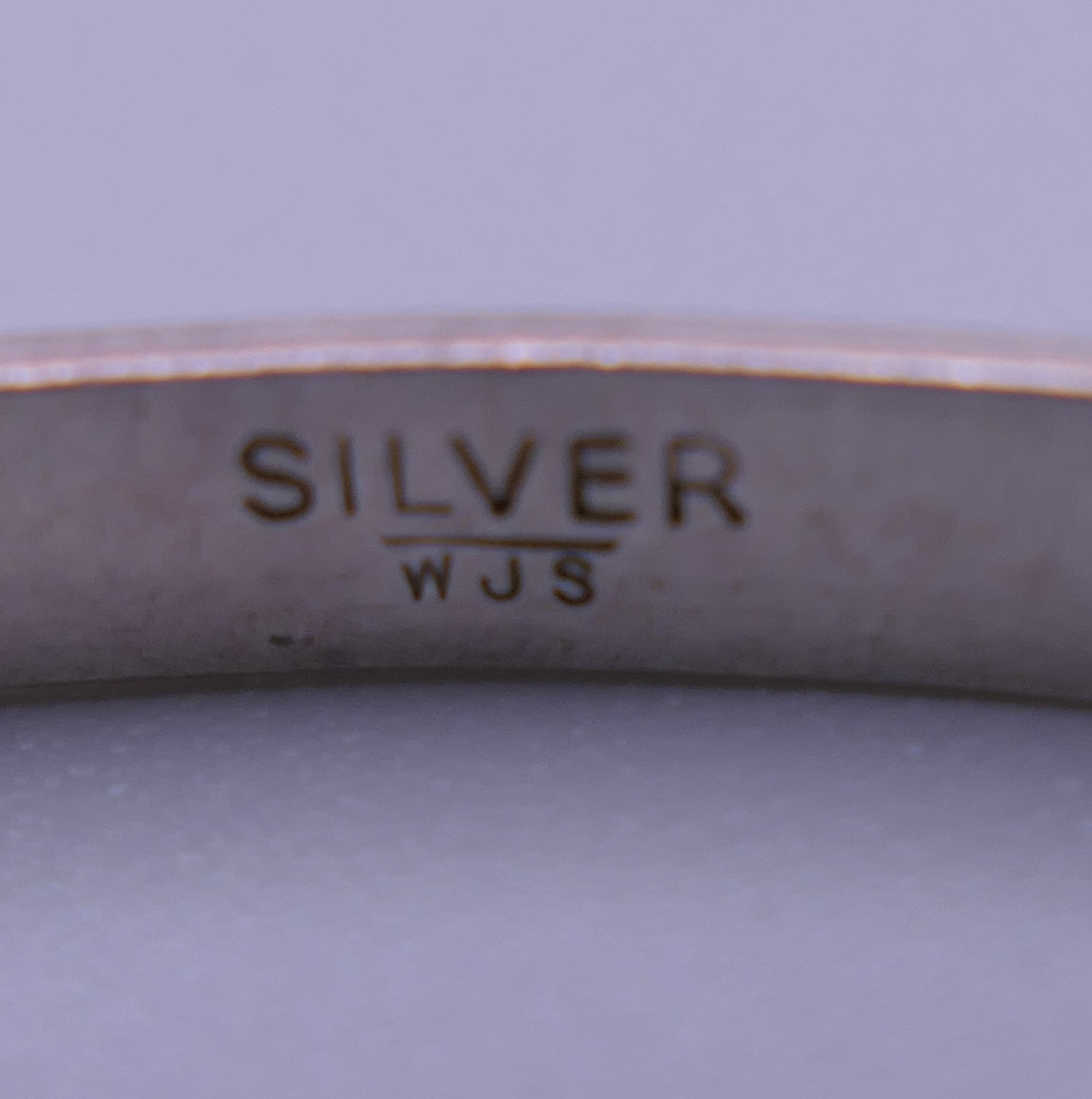 Three silver Christening bangles. The largest 6.5 cm diameter. 37.7 grammes. - Image 4 of 10