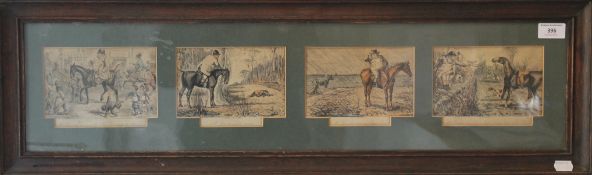 JOHN LEACH, four Mr Jorrocks prints, mounted in a common frame and glazed. 82 x 24.