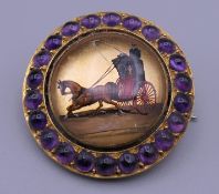 A Victorian Essex crystal circular brooch,