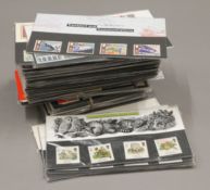 A collection of UK mint stamps.