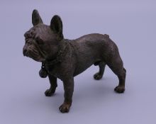 A bronze model of a bulldog. 6.5 cm high.