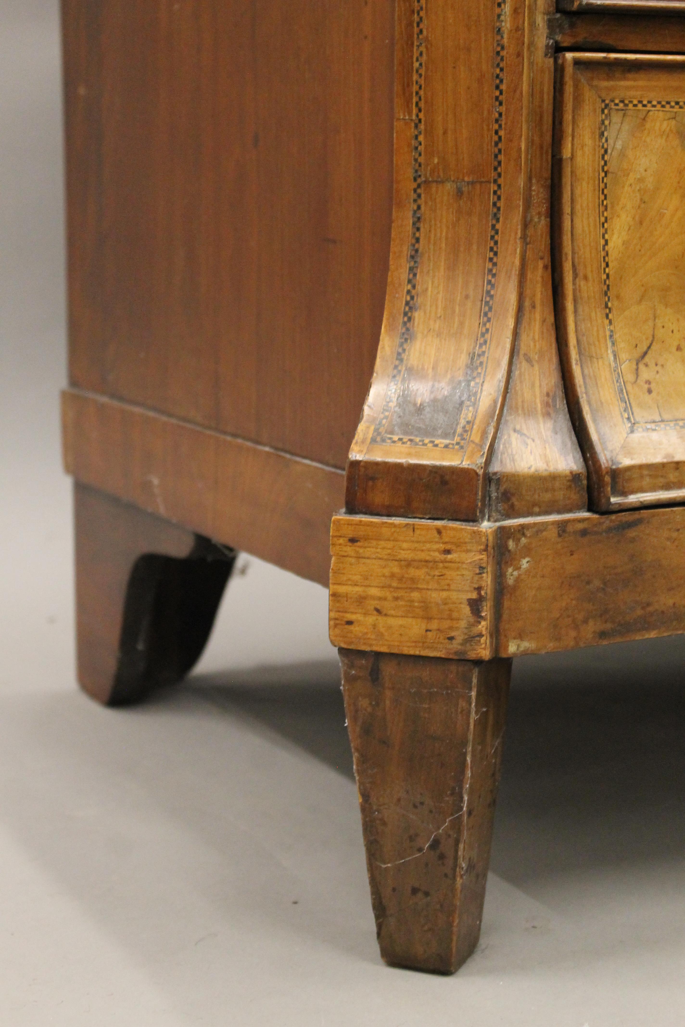 A 19th century inlaid mahogany breakfront chest of drawers. 96.5 cm wide. - Image 14 of 14