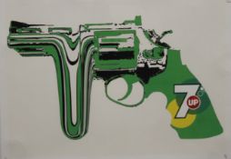 DEATH NYC, 'Seven up Revolver', framed and glazed. 51.5 x 41.5 cm overall.