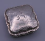 A Dutch silver pill box. 5 cm x 5 cm. 23.8 grammes.