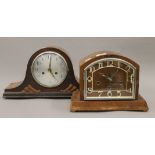 Two vintage mantle clocks.
