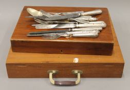 A quantity of various silver and plated cutlery.