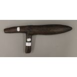 An antique treen tool, possibly a potato dibber. 43 cm long.